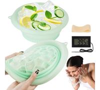 INCAFLINT Face Bowl for Ice with Built-In Icetray, Collapsible Silicone Wash Basin for Home Ice Water Facials, Cold Plunge Ice Bath, Portable Skincare - Facial Ice Therapy, Iced Fruit Beer Container