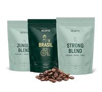 Incapto Specialty Whole Bean Coffee Intro Pack | Jungle Blend, Brazilian Coffee, and Strong Blend | Dark Roast Level and Intense Aroma | 3 Packs of 500g