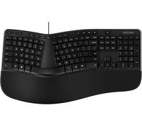 Incase Ergonomic Keyboard - Designed by Microsoft - Refined Ergonomic Design, Built-in Shortcuts Keys, Layered Palm Rest for Elevated Wrist Support, Integrated Number Pad - Black