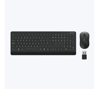 Incase Wireless Keyboard & Mouse Desktop 900 - Designed by Microsoft - USB Plug-and-Play, Quiet EN/UK Layout, Numeric Keypad, AES 128-Bit Encryption, Ergonomic Ambidextrous Mouse - Black