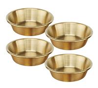 INCAUCA 4 Pack Stainless Steel Mini Dip Bowls, 7cm Small Metal Sauce Cups, Soy Sauce Seasoning Dish, Dipping Sauce Ramekin, Individual Condiment Container for Chip Sushi Appetizer, Gold