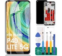 Incell For Huawei P40 lite 5G Screen Replacement For Huawei P40 lite 5G LCD Display For Huawei P40 lite 5G CDY-NX9A Digitizer Assembly Repair Kits With Frame(Black)