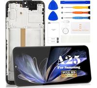Incell for Samsung Galaxy A25 4G/5G LCD Screen Replacement for Samsung A25 LCD Display SM-A256E SM-A256U LCD Digitizer Touch Screen Assembly Repair Parts With Frame(Black)