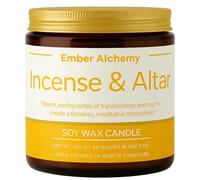 Incense & Altar Scented Candle | Ember Alchemy | Resin, Smoke & Sandalwood | Luxury Soy Wax Candle, Handmade, Vegan, Long Burning, Relaxation & Meditation Gift, 150g