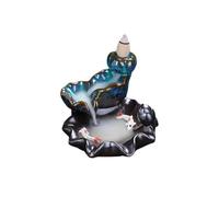 Incense ARFUKA Aromatherapy Burner Stand for Zen Decor, Ceramic Lotus and Koi Incense Holder with Waterfall Design