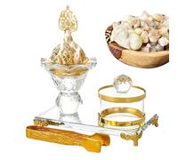Incense Burner, Antique Arabic Incense Pot with Tongs - Zen Decorative Meditation Yoga Wellness Accessories for Table Living Room Office