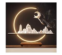 Incense Burner,backflow incense burner,Incense Holders Zen Backflow Incense Burner USB Plug LED Light Button Switch Chinese Style Living Room Office Desktop Decoration 110-220V 43.5x19.2x12cm (17.1x19