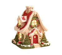 Incense Burner Christmas Decorations Cute Christmas Log Cabin Incense Burner, Lighted Christmas Village House Incense Burner, Portable Incense Burner Holder for Home Decor Home Indoor Gifts (A, 1)