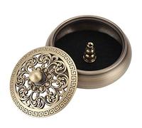 Incense Burner,Copper Hollow Carved Flowers Ash Catcher Tray Bowl with Incense Stick Holder with Fireproof for Air Purification,Home Decoration,Aromatherapy,Meditation,Relaxation