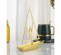 Incense Burner - Creative Sailboat Design Metal Disc Incense Holder and Mosquito Tray for Home Art Decorations