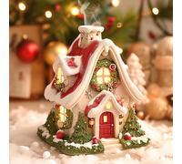 Incense Burner | Cute Christmas Log Cabin Incense Burner, Resin Cone Incense Burner, Christmas Village House Incense Burner, Portable Incense Burner Holder for Holiday Decor Home Indoor Gifts