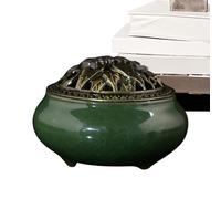 Incense Burner Holder, Incense Holders | Ceramic Incense Burner with Lid - Zen Ceramic Coil Chinese Decor Burning Home Ornaments for Cones and Incense