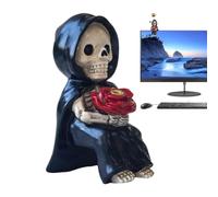 Incense Burner Holder - Resin Gothic Skull for Decor | Zen Statue with Skull Incense Holder | for Living Room Office Bedroom Studio Cafe Meditation Yoga