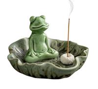 Incense Burner Holders, Handmade Ceramic Frog Incense Stick Burner, Multi-Functional Scent Diffuser Tool for Kitchen Apartment Restaurant Bedroom, 4.53x2.76 inches