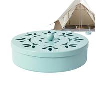 Incense Burner - Incense Box, 14x5cm Fireproof Round Holder Portable Ash Catcher, Coil Holders | For Home Workplace Balcony Garden Outdoor Patio Camping
