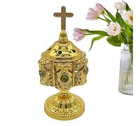 Incense Burner - Incense Burner Holder | Metal Burn Incense With crross | Small Metal Incense Burner For Home | Frankincense Charcoal Incense Burner | Catholic Resin Holder Vintage For Home And Church