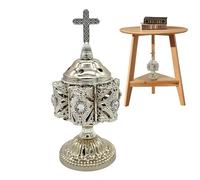 Incense Burner - Incense Burner Holder | Metal Burn Incense With crross | Small Metal Incense Burner For Home | Frankincense Charcoal Incense Burner | Catholic Resin Holder Vintage For Home And Church