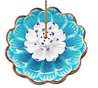 Incense Burner Plate, Lotus Incense Stick Burner for Home Decor Yoga Meditation (Navy Blue)