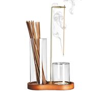 Incense Burner,Upgrade 2 in 1 Incense Stick Holders with Removable Glass Ash Catcher and Sticks Organiser,Anti-ash Flying Insence Holder,Meditation Accessories for Home Relaxation,Yoga and Spa