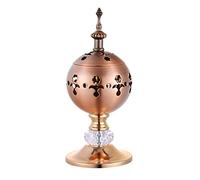 Incense Burner Vintage Charcoal Incense Burner Censer Brass Plated Distiller Desktop Ornament for Church Home