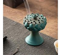 Incense Cone Burner 1pc Lotus Censer Aroma Therapy Ceramic Ornament Stick Holder(Grün)