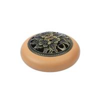 incense cone burner Creative Ceramic Incense Burner Vintage Lotus Flower Incense Holder With Lid For Incense/Cone/Coil/Sticks Room Decor(Yellow)