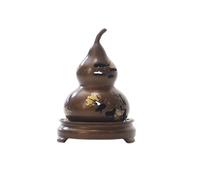 incense cone burner Creative Gourd Copper Incense Burner Indoor Decorative Incense Holder For Office Yoga And Home Room Decor(Bruin)