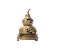 incense cone burner Creative Gourd Copper Incense Burner Indoor Decorative Incense Holder For Office Yoga And Home Room Decor(Gold)
