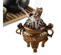 Incense Cone Burner - Decorative Copper Censer, Vintage Incense Bowl, Charcoal Holder with Lid, Artistic Aromatherapy Vessel with Timeless Design | Daily Setup for Bedrooms Living Rooms Meditation Spa