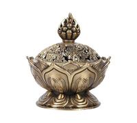 Incense Cone Holder Burner, 2 Colors Vintage Backflow Mini Lotus Cone Incenses Holder with Catcher Bowl Home Decoration (Bronze)