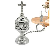 Incense Cone Holder with crosss - Aromatherapy Incense Burner Church | Metal Incense Burner | Church Incense Burner Catholic for Church | Greek Orthodox Church Incense Burner