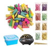Incense Cones, 8 Mixed (320 Cones Total) Cone Incense Scents, And A Ceramic Incense Burner. Natural Scent Cone, For Meditation, Yoga, Purification, and Aromatherapy.