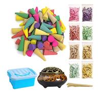 Incense Cones, 8 Mixed (320 Cones Total) Cone Incense Scents, And A Ceramic Incense Burner. Natural Scent Cone, For Meditation, Yoga, Purification, and Aromatherapy.
