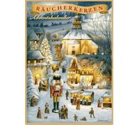Incense Cones Advent Calendar with 24 Crottendorfer Incense Cones, Motif: Seiffen