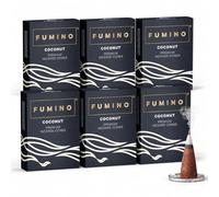 Incense Cones Coconut 90 Pack 6 Boxes - Handmade Natural, Long Burn | Fumino Room-Filling Home Fragrance for Meditation, Non-Toxic, 25 Min per Cone, Hand-Rolled Natural Masala