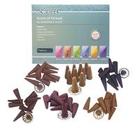 Incense Cones Gift Pack Set Sticks Total,Red Rose,Super Sandal,Patchouli,White Musk,Meditation,Lavender (6)