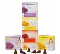 Incense Cones Natural Premium Bundle- 120 Oud, Sandalwood, Lavender, Rose & White Sage Cones for Home Fragrance, Meditation & Aromatherapy (1 size, 240.0, count)