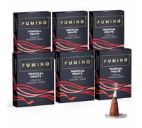 Incense Cones Tropical Fruits 90 Pack 6 Boxes - Handmade Natural, Long Burn | Fumino Room-Filling Home Fragrance for Meditation, Non-Toxic, 25 Min per Cone, Hand-Rolled Natural Masala