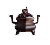 Incense Holder Base Antique Ceramic Hexagonal Double Ear Incense Burner Household Indoor Buddhist Sandalwood