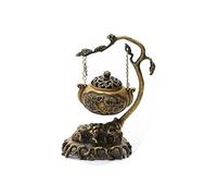 Incense Holder Base Copper Hanging Incense Burner Personality Plate Ball Ornaments(A)