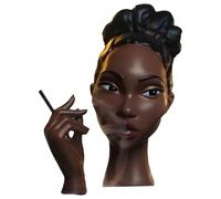 Incense Holder Black Women, Head Incense Burner Resin Art Incense Stand Ash Catcher For Meditation Rooms, Yoga Studios, Bedrooms