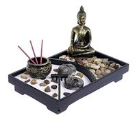 Incense Holder Buddha Candle Holder Zen Garden Meditation Gift Set Yin Yang Meditation white sand and decorative Stones (Thai Buddha)