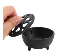 Incense Holder, Cast Iron Seedpod Design Incense Holder with Lid Cast Iron Wax Melter for Log Burner Incense Burner Holder Bakhoor Burner for Meditation Yoga Room