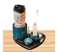 Incense Holder - Ceramic Smudge Bowl for Relief | 4-in-1 Incense Stick Holder Spiritual Zen Art for Living Room Yoga Relaxation Home Decoration