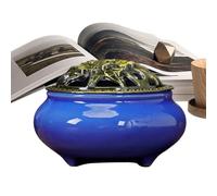 Incense Holder, Cone Bowl Holder, Ceramic Incense Burner with Lid, Ceramic Coil Zen Chinese Burning Home Ornaments for Cones & Incense