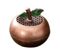 Incense Holder, Cone & Stick Burner, Wood/brass Finish Fragrance Diffuser and Air Purifying Ornament, Chinese Style Aromatherapy Box for Home, Bathroom, Meditation, Yoga, Garden