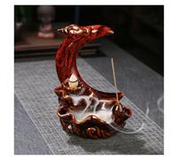 Incense Holder,Creative Backflow Ceramic Creative Ornaments Water Incense Sandalwood Home Decoration Burner Elegant(Rosso)