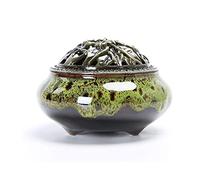Incense Holder,Creative Ceramic Incense Burners Portable Porcelain Censer Buddhism Holder Home Tea House Yoga Studio Elegant(Grün)