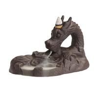 incense holder- Dragon Head Backflow Incense Burner Creative The Great Wall Smoke Incense Holder Ornament for Yoga Room Office Bedroom, Black