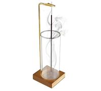 Incense Holder for Sticks, Anti-ash Flying Wooden Incense Burner with Removable Glass Ash Catcher for Home Decor Yoga Meditation (Style B)